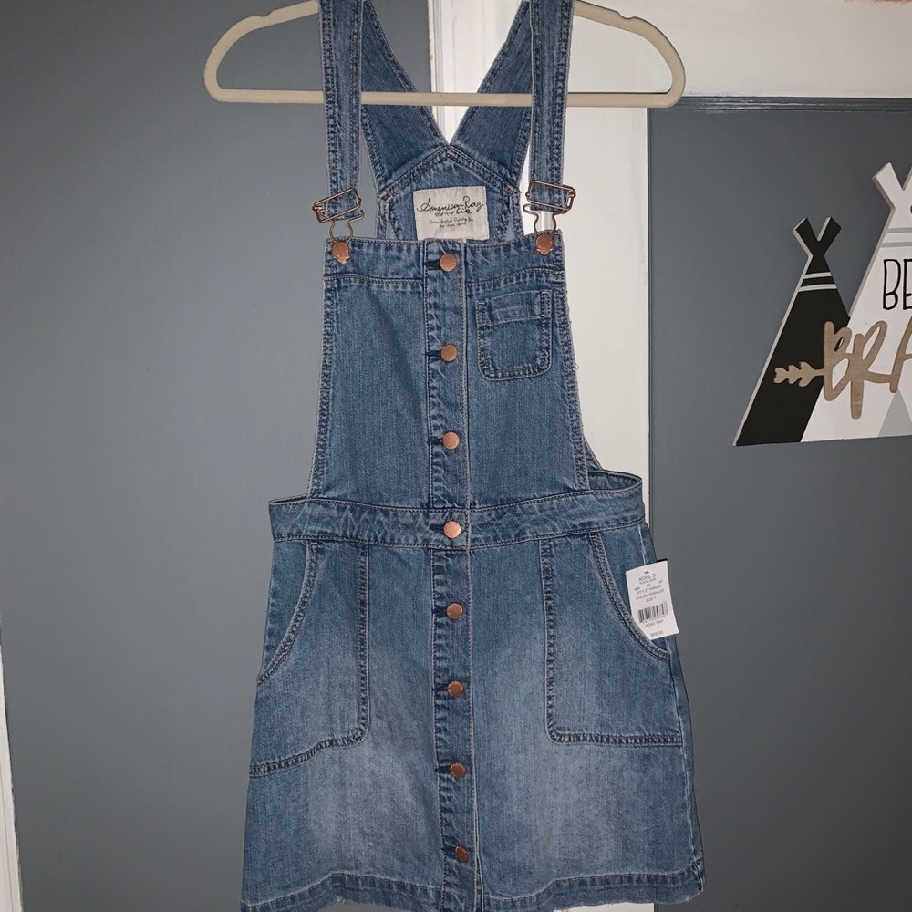 American rag denim overall dress